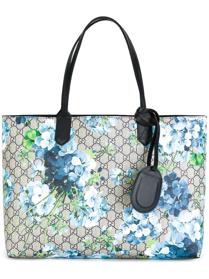 Gucci Large Floral Print Tote, Men's, Calf Leather