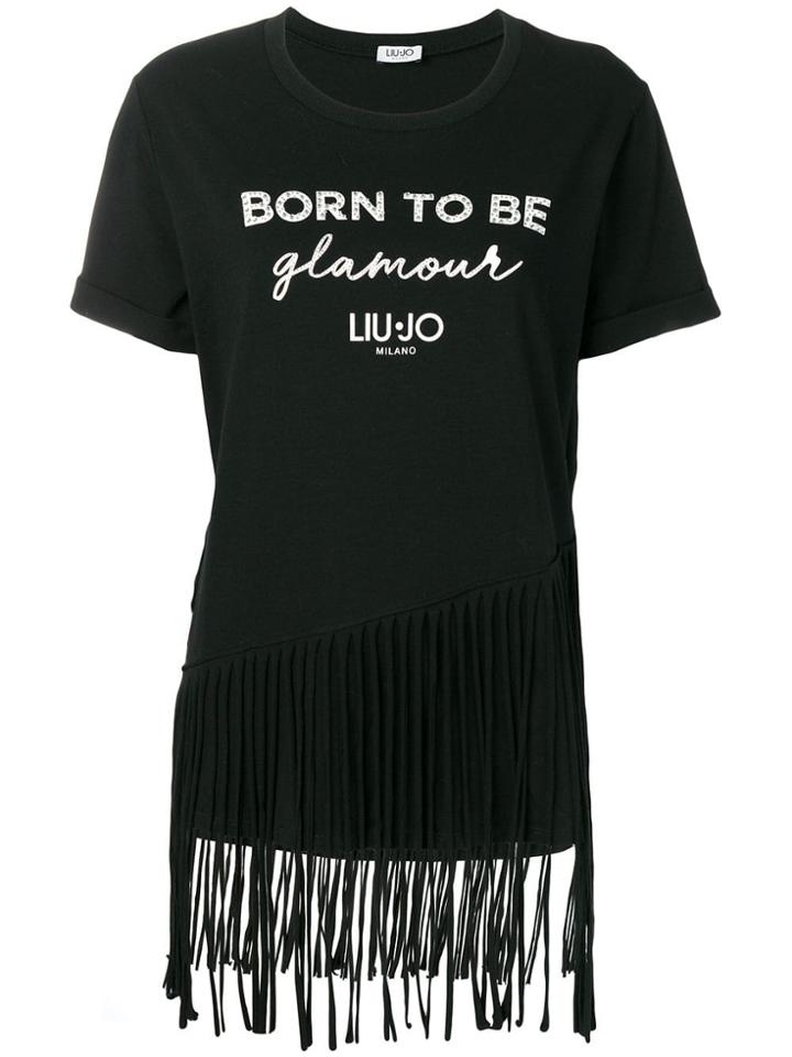 Liu Jo Slogan Print T-shrit - Black