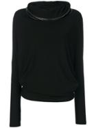 Plein Sud Zip Embellished Roll Neck Sweater - Black