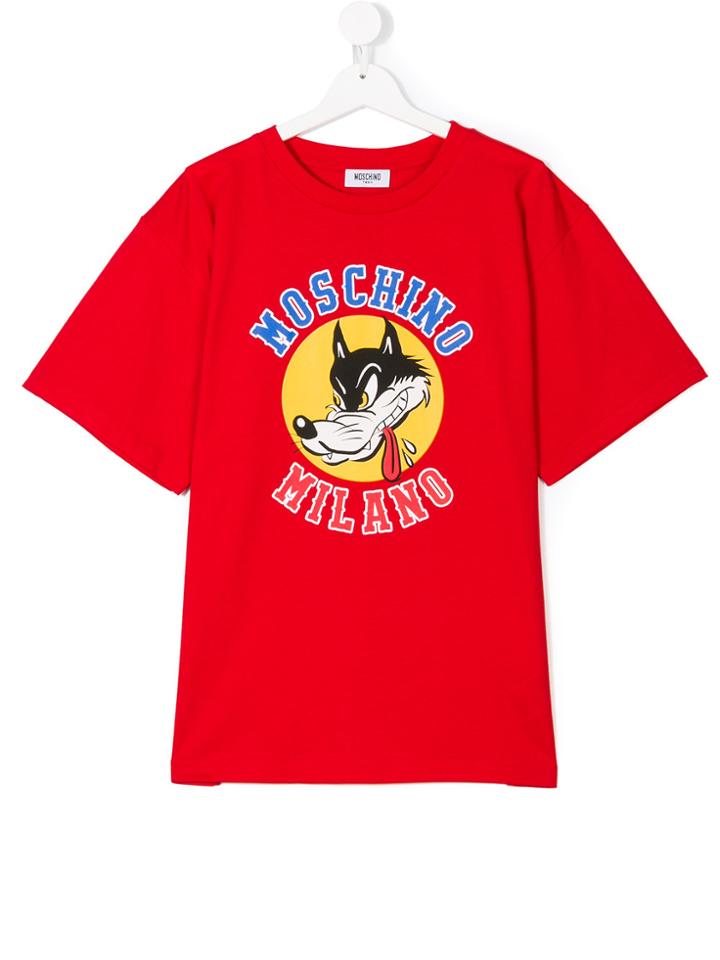 Moschino Kids Milano Logo T-shirt - Red