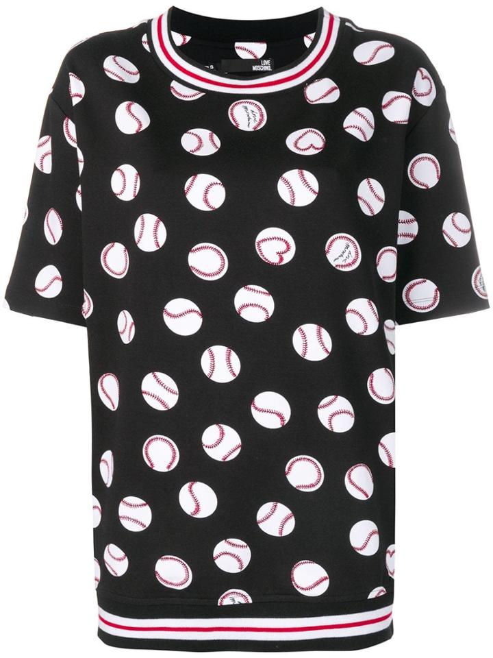 Love Moschino Baseball Print Sweatshirt - Black