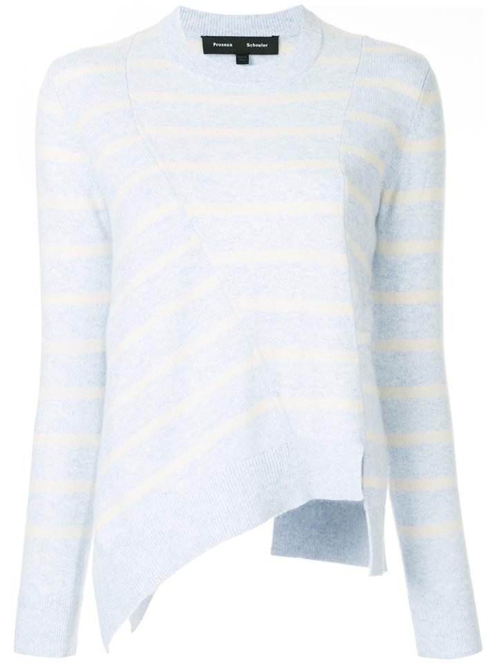 Proenza Schouler Striped Long Sleeve Sweater - Blue