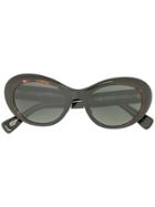 Eyevan7285 Rounded Cat Eye Frame Sunglasses - Brown