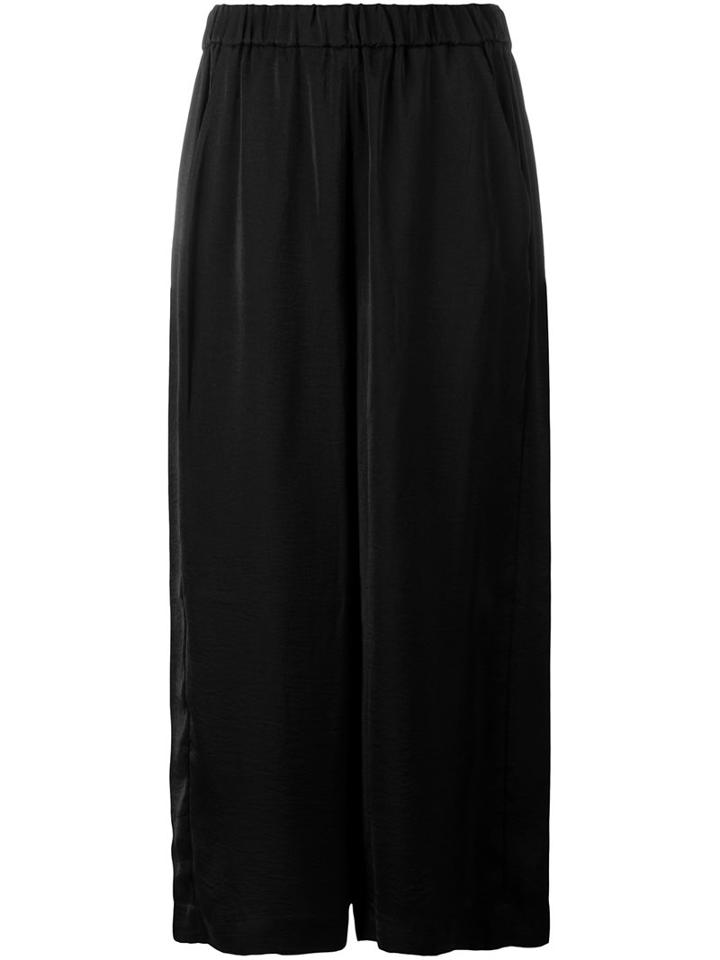 Vince Cropped Wide Leg Trousers, Women's, Size: Small, Black, Polyester