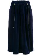 Carven Velvet Midi Skirt - Blue