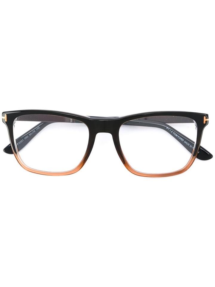 Tom Ford Eyewear Soft Square Frame Glasses, Black, Acetate/metal (other)