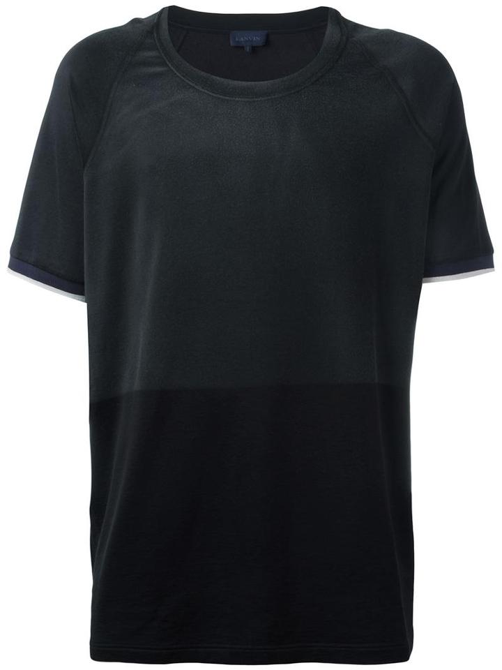 Lanvin Washed Round Neck T-shirt, Men's, Size: Xs, Black, Cotton/rayon