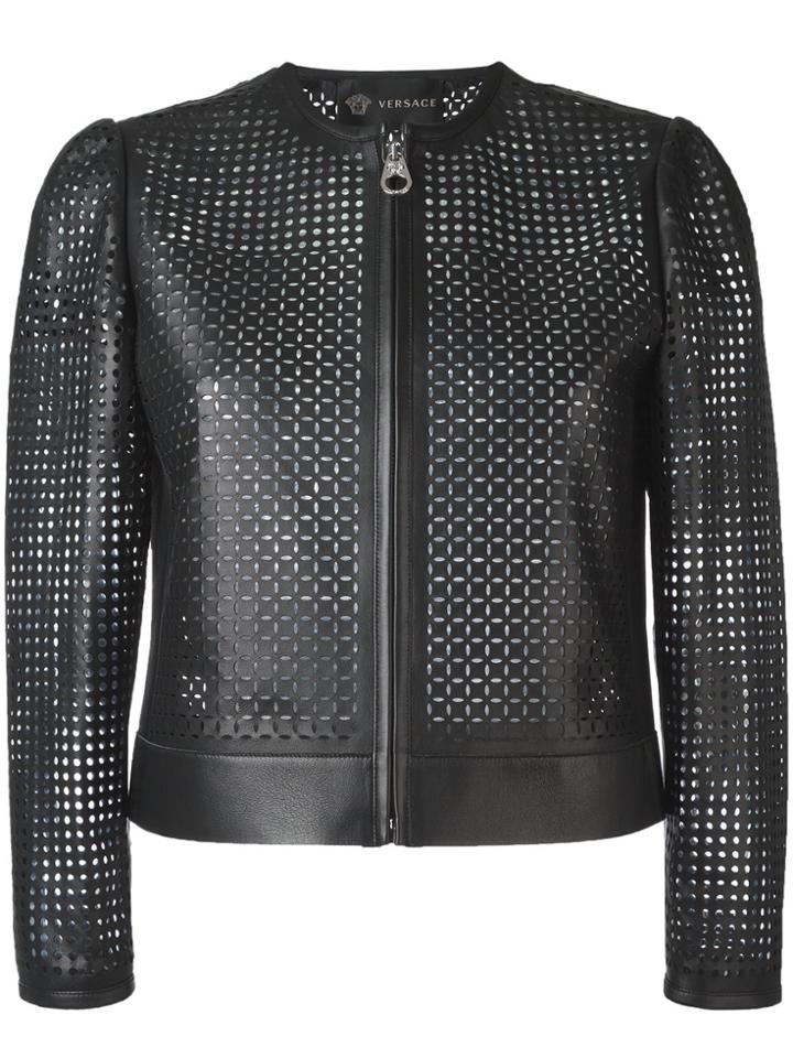 Versace Laser Cut Jacket - Black