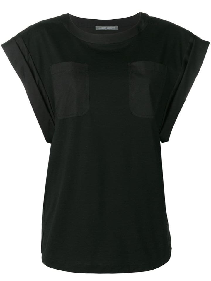 Alberta Ferretti Oversized Sleeve T-shirt - Black