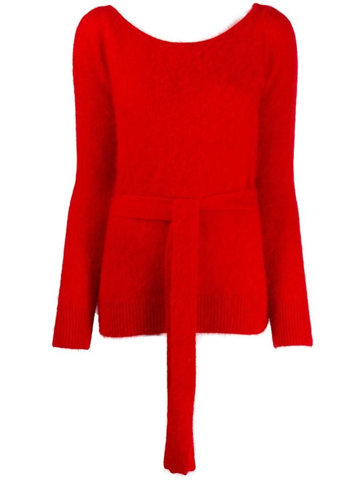 Semicouture Waist-tied Jumper - Red