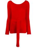 Semicouture Waist-tied Jumper - Red