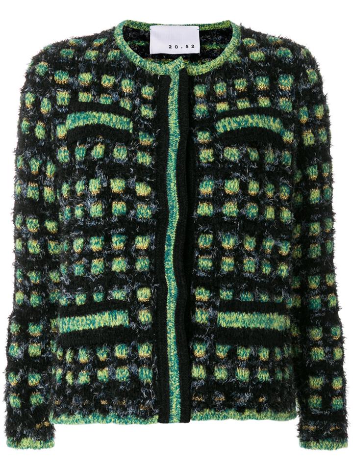 20:52 Patterned Fitted Jacket - Green
