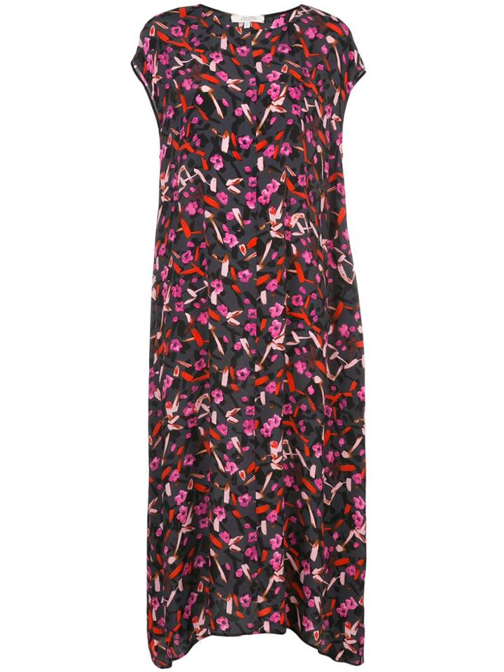 Dorothee Schumacher Floral Print Asymmetric Hem Dress - Black