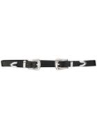 Double Buckle Belt - Women - Leather/metal (other) - M, Black, Leather/metal (other), B-low The Belt