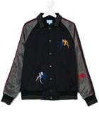 Lanvin Petite Teen Spiders Embroidery Bomber - Blue