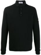 Stone Island Long Sleeve Polo Shirt - Black