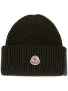 Moncler Ribbed Beanie, Adult Unisex, Green, Cashmere/wool
