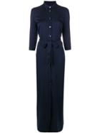 Tonello Long Tie Waist Shirt Dress - Blue