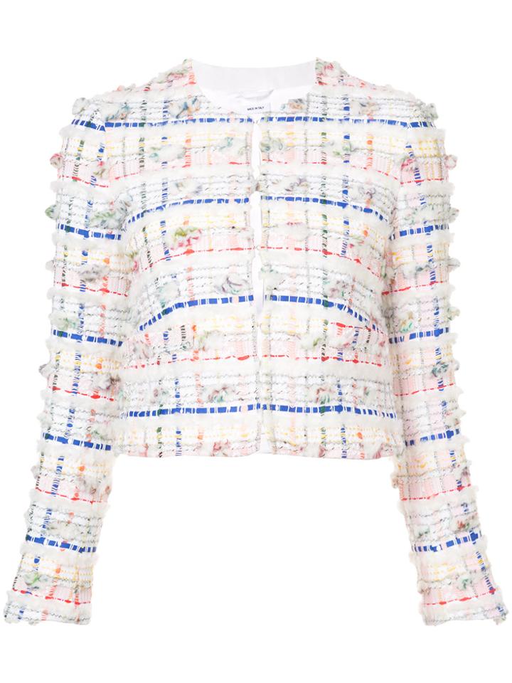Thom Browne Cropped Bouclé Jacket - White