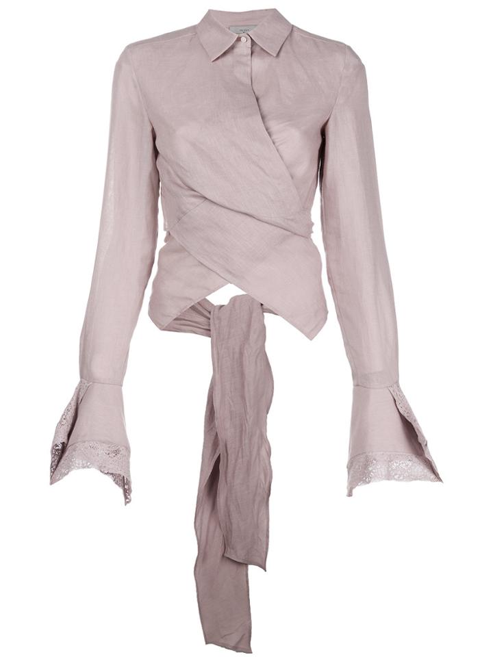Preen By Thornton Bregazzi Wrap Front Blouse - Pink & Purple