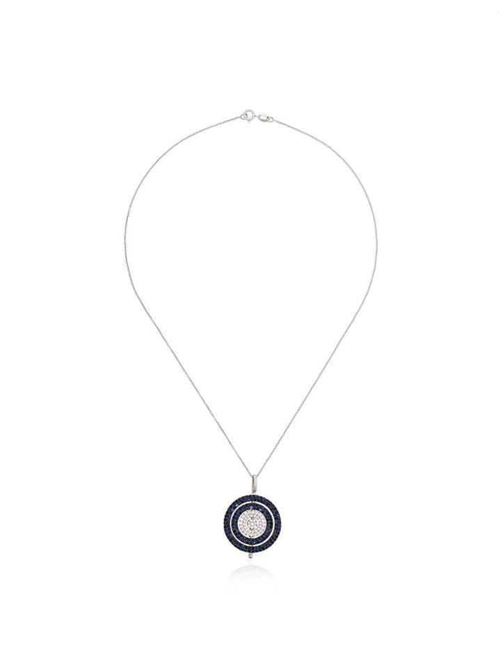 Luis Miguel Howard Rounded Pendant Sapphire 18kt Gold Necklace - Blue