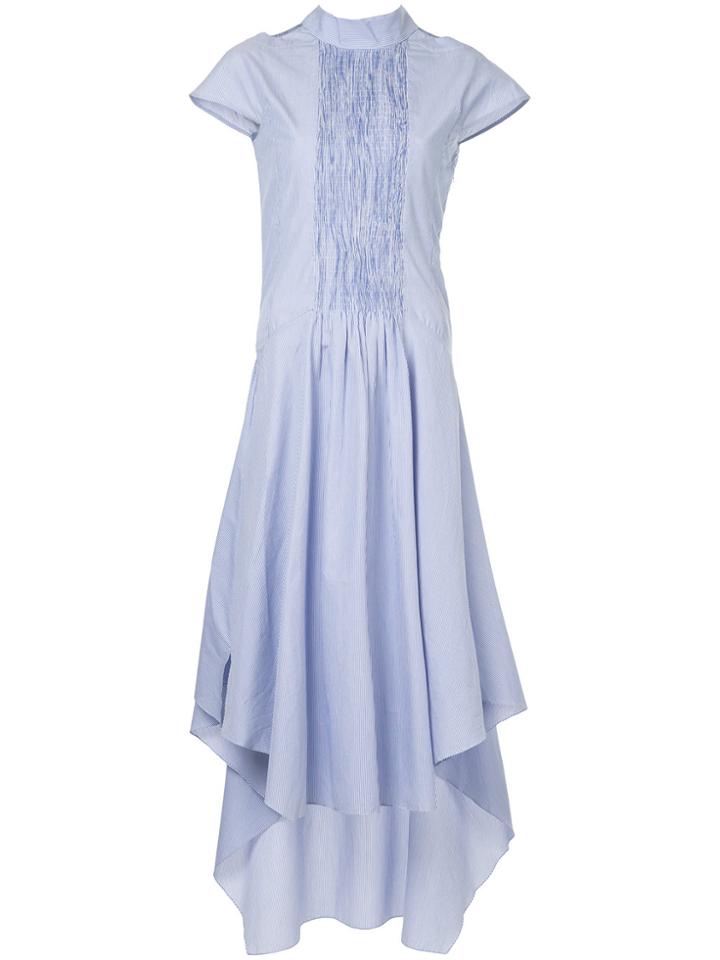 Teija Tie Neck Wide Asymmetric Dress - Blue