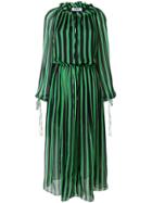 Msgm Billowing Striped Dress - Green