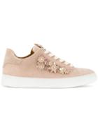 Black Dioniso Floral Appliqué Sneakers - Neutrals