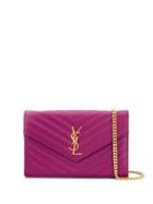 Saint Laurent Logo Shoulder Bag - Purple