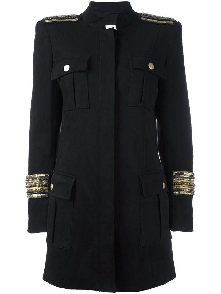 Pierre Balmain Chain Embellished Military Coat