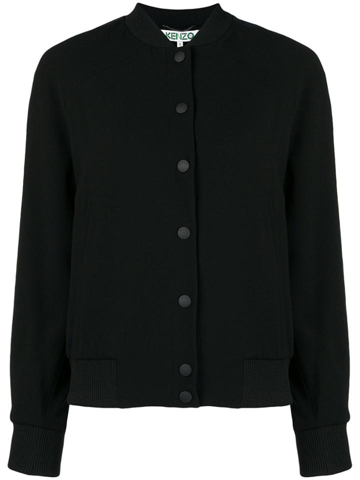 Kenzo Logo Embroidered Bomber Jacket - Black