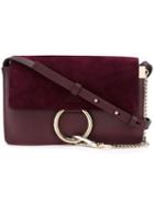Chloé Small 'faye' Crossbody Bag, Women's, Pink/purple, Calf Suede/calf Leather