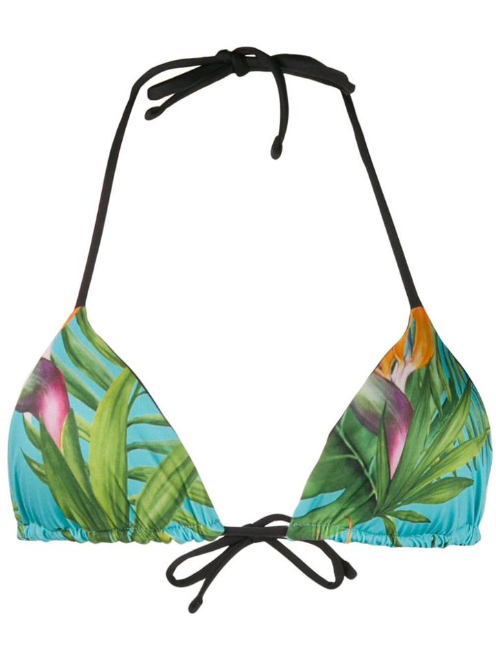 Mc2 Saint Barth Kids Tropical Print Bikini Top - Green