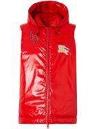 Burberry High-shine Logo Patch Gilet - Red