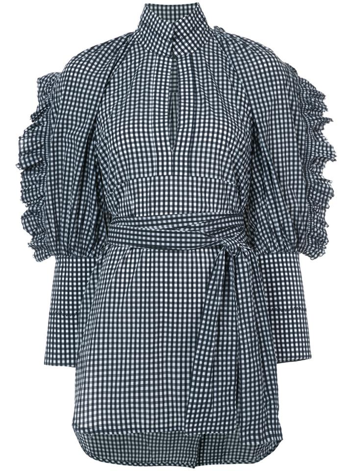 Ellery Checked Puffer Shirt - Black
