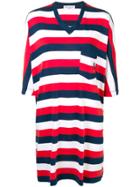 Sonia Rykiel Striped V-neck Dress - Blue