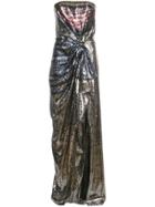 Mary Katrantzou Consort Strapless Sequinned Gown - Metallic