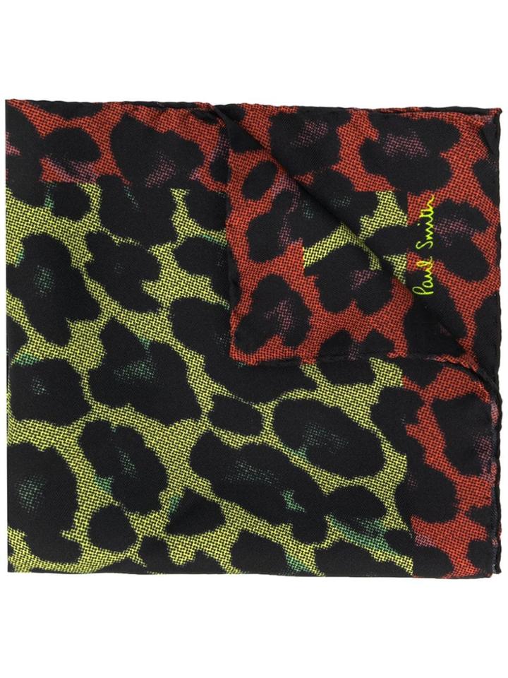Paul Smith Leopard Print Pocket Square Scarf - Green