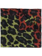 Paul Smith Leopard Print Pocket Square Scarf - Green