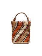 Sensi Studio Orange Striped Bucket Bag