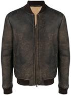 Salvatore Santoro Zipped Leather Jacket - Grey