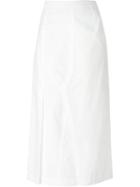 Julien David Straight Mid-length Skirt, Women's, Size: M, White, Cotton