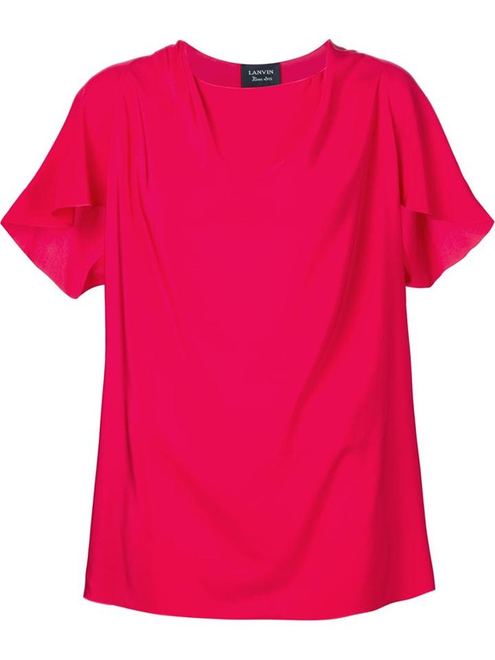 Lanvin Draped T-shirt, Women's, Size: 36, Red, Shell
