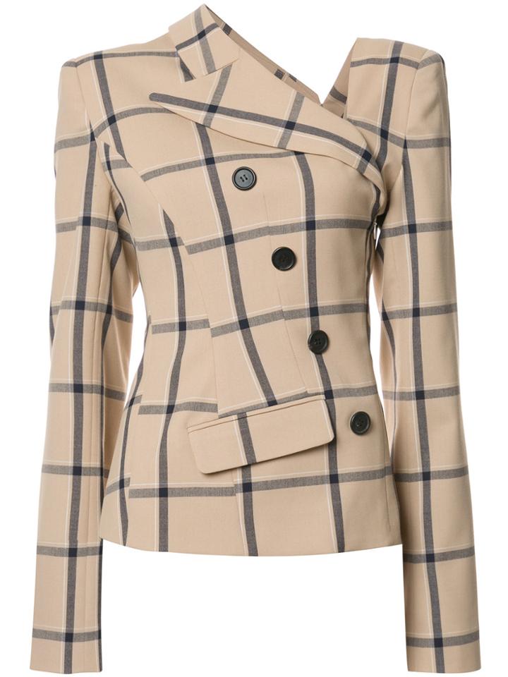 Monse Mon Louise Plaid Twisted Jacket - Brown