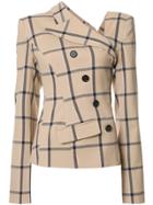 Monse Mon Louise Plaid Twisted Jacket - Brown