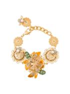 Dolce & Gabbana Bee And Flower Filigree Bracelet, Women's, Metallic