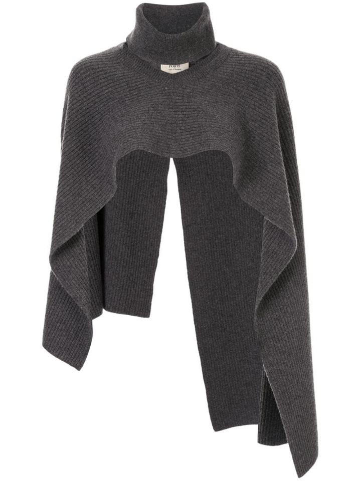 Ports 1961 Turtleneck Knitted Crop Sweater - Grey