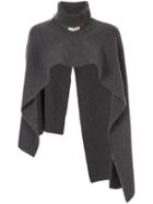 Ports 1961 Turtleneck Knitted Crop Sweater - Grey