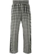 Off-white Checked Loose-fit Trousers, Men's, Size: Small, Black, Cupro