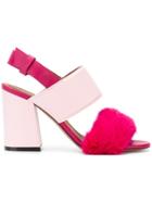 Givenchy Slingback Block Heel Sandals - Pink & Purple